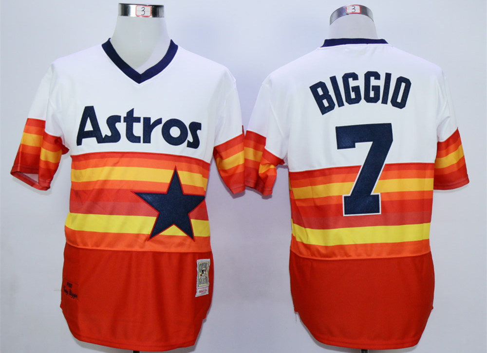 Astros 7 Craig Biggio Orange Cool Base Cooperstown Collection Jersey
