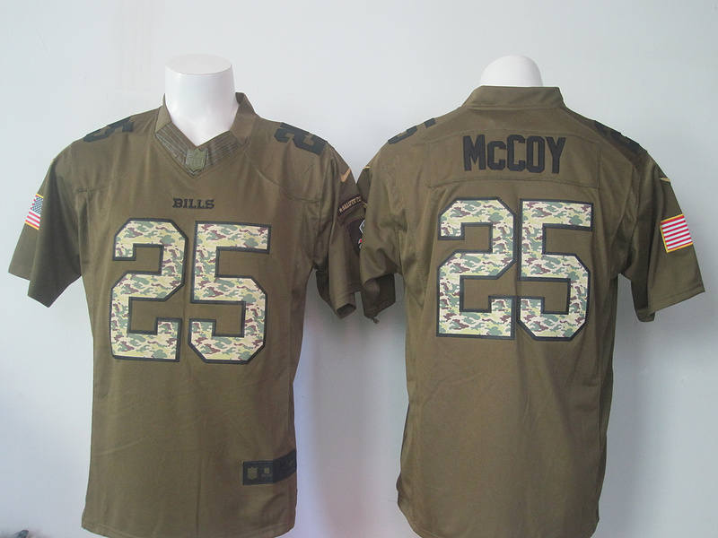 Nike Bills 25 LeSean McCoy Green Salute To Service Limited Jersey - Click Image to Close