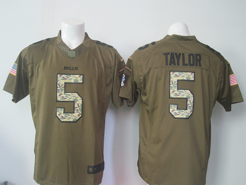Nike Bills Tyrod Taylor Green Salute To Service Limited Jersey