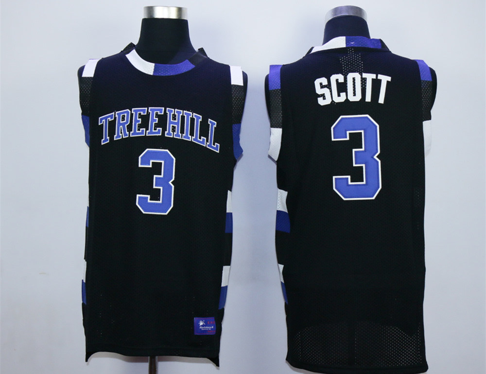 One Tree Hill 3 Lucas Scott Black Double Stitched Jersey