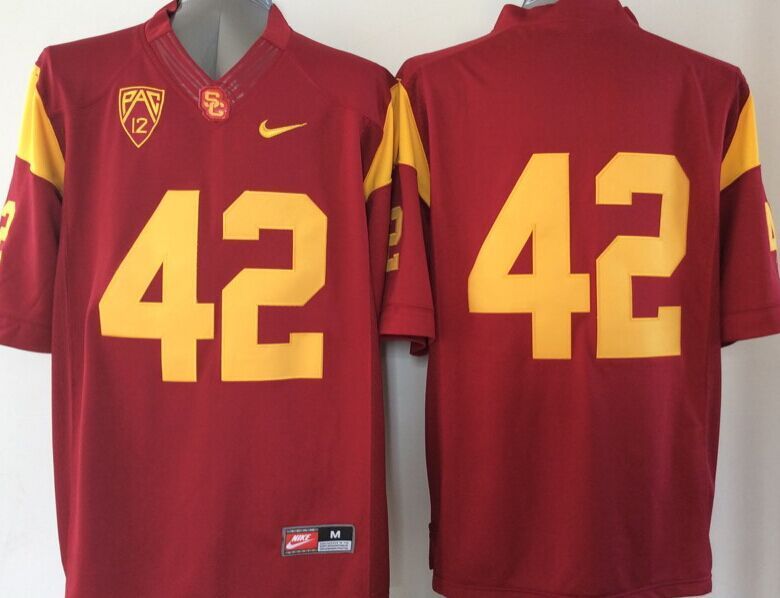 USC Trojans #42 Red College Jersey