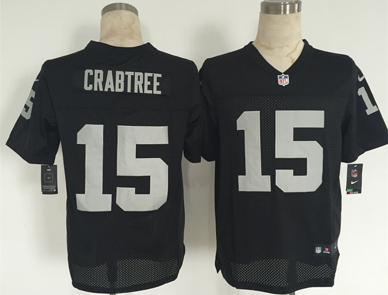 Nike Raiders 15 Michael Crabtree Black Elite Jersey