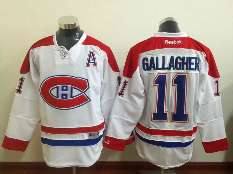 Canadiens 11 Brendan Gallagher White A Patch Reebok Jersey