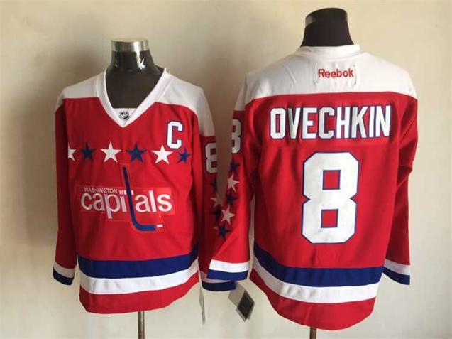 Capitals 8 Alexander Ovechkin Red Reebok Jersey - Click Image to Close