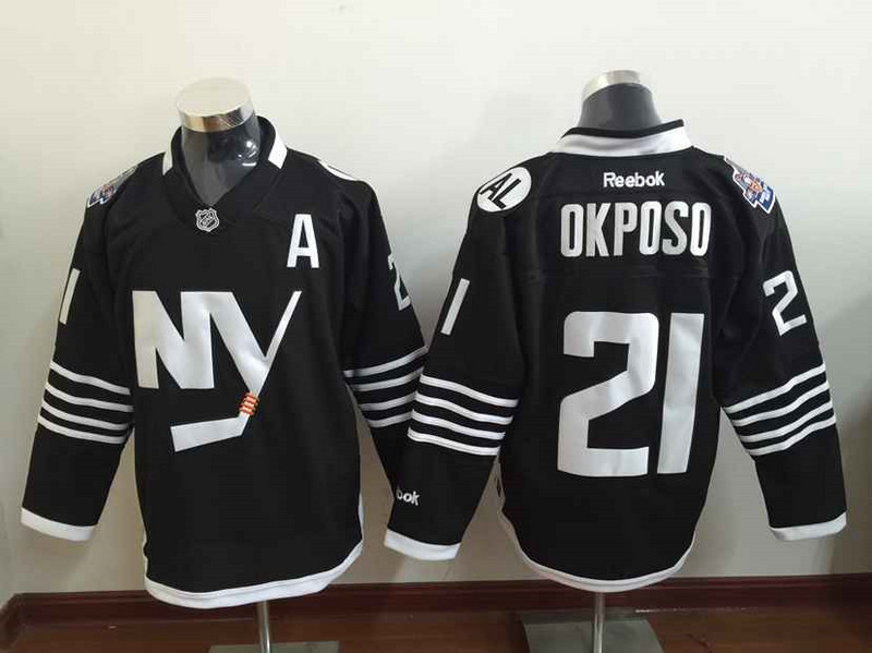 Islanders 21 Kyle Okposo Black Reebok Jersey