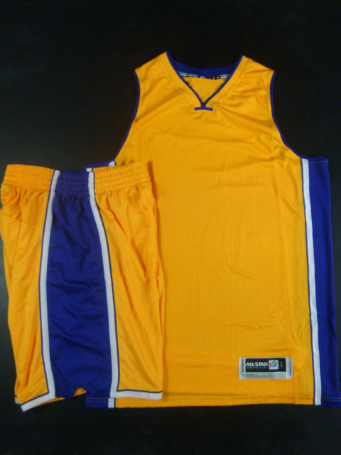 Lakers Blank Yellow Swingman Jersey(With Shorts) - Click Image to Close