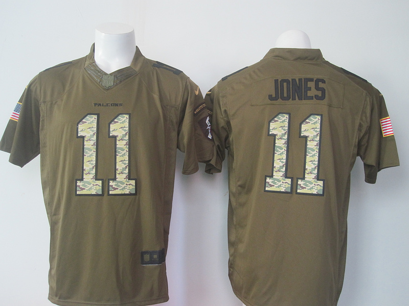 Nike Falcons 11 Julio Jones Green Salute To Service Limited Jersey - Click Image to Close