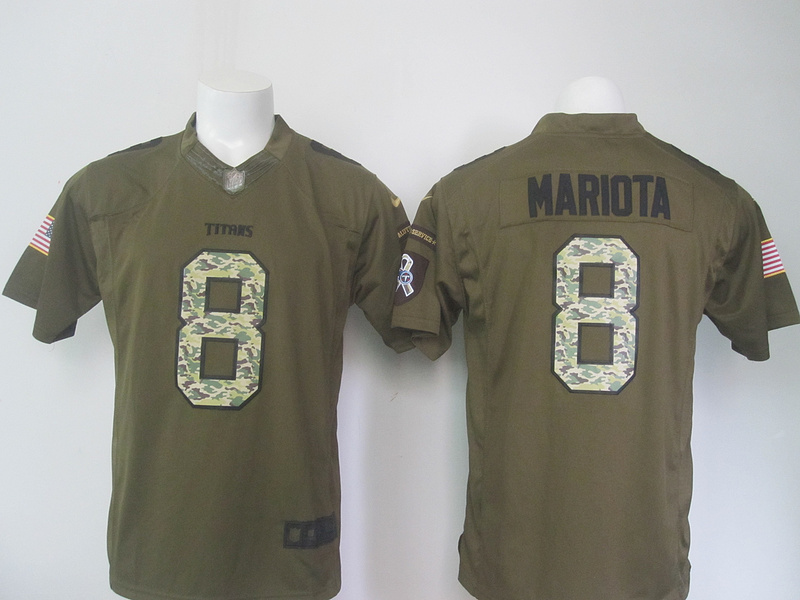 Nike Titans 8 Marcus Mariota Green Salute To Service Limited Jersey