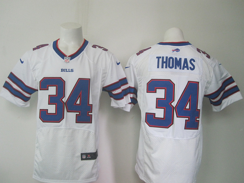 Nike Bills 34 Thurman Thomas White Elite Jersey