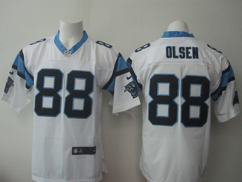 Nike Panthers 88 Greg Olsen White Elite Jersey