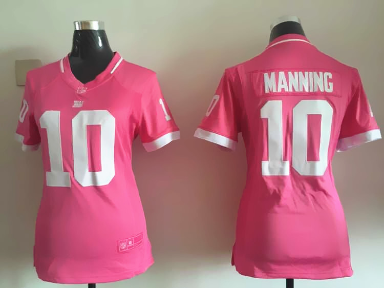 Nike Giants 10 Eli Manning Pink Bubble Gum Women Game Jersey