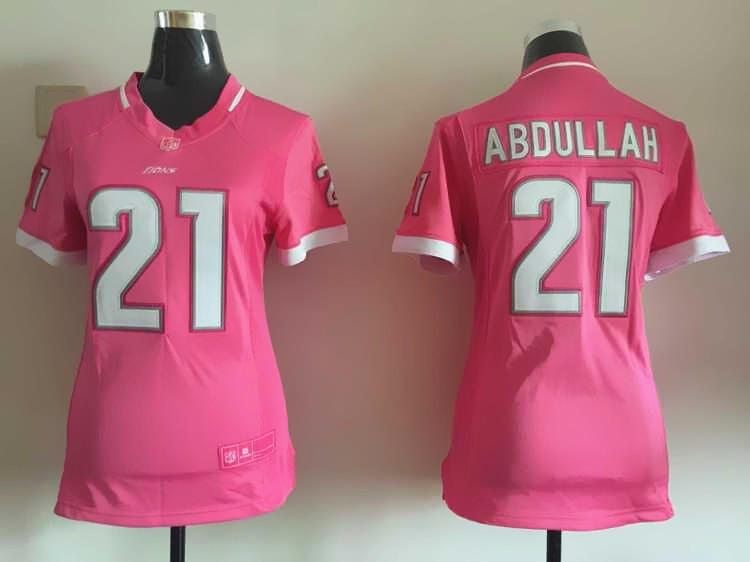 Nike Lions 21 Ameer Abdullah Pink Bubble Gum Women Game Jersey
