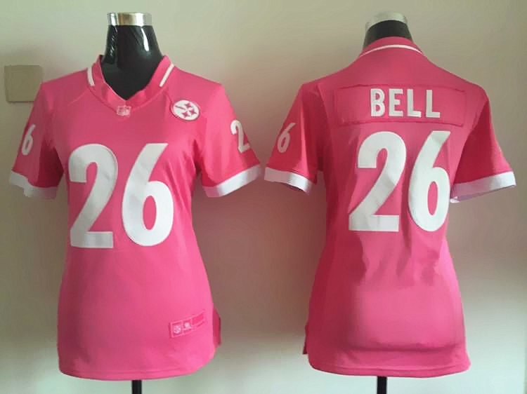 Nike Steelers 26 Le'Veon Bell Pink Bubble Gum Women Game Jersey