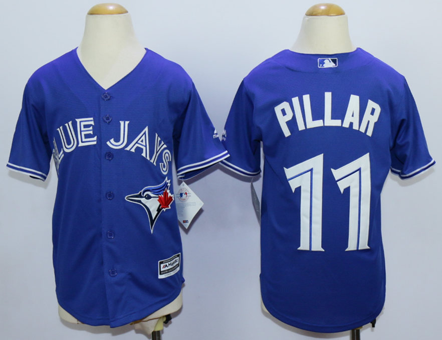 Blue Jays 11 Kevin Pillar Blue New Cool Base Youth Jersey - Click Image to Close