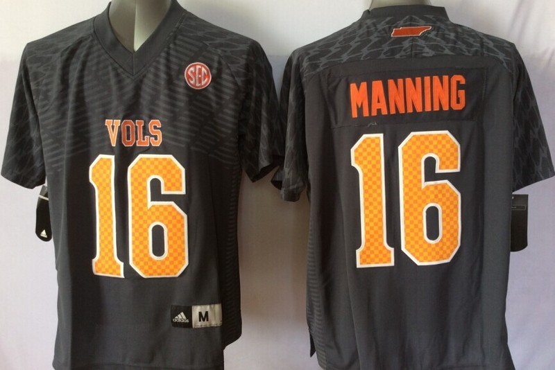 Tennessee Volunteers 16 Peyton Manning Black College Youth Jersey - Click Image to Close