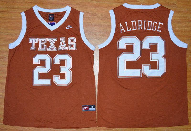 Texas Longhorns 23 LaMarcus Aldridge Orange Basketball College Jersey