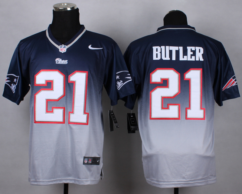 Nike Patriots 21 Malcolm Butler Blue And Grey Drift Fashion II Elite Jersey
