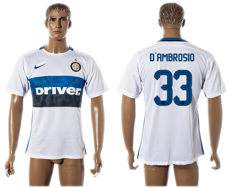 2015-16 Inter Milan 33 D'AMBROSIO Away Thailand Jersey