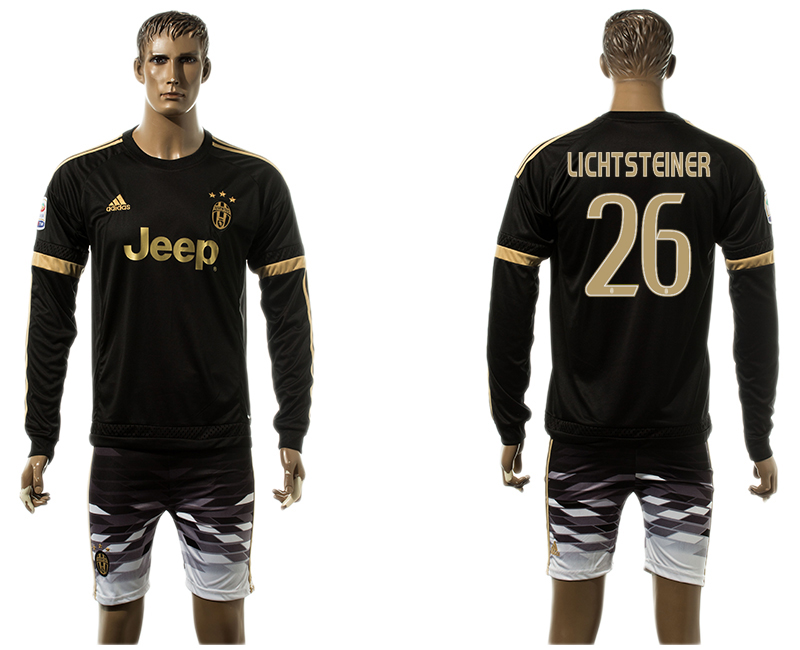 2015-16 Juventus 26 LICHTSTEINER Away Long Sleeve Jersey 2015-16 Juventus 26 LICHTSTEINER Away Long Sleeve Jersey