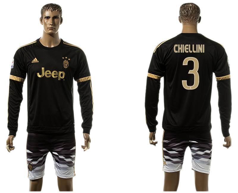 2015-16 Juventus 3 CHIELLINI Away Long Sleeve Jersey