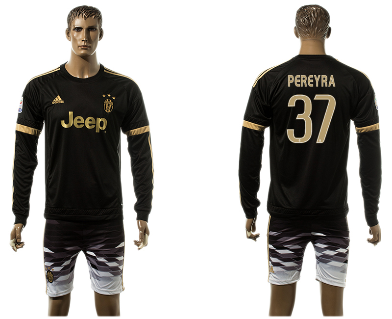 2015-16 Juventus 37 PEREYRA Away Long Sleeve Jersey
