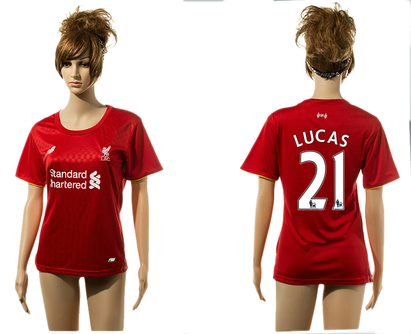 2015-16 Liverpool 21 LUCAS Home Women Jersey