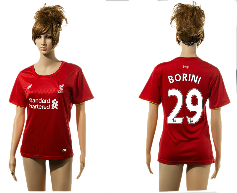 2015-16 Liverpool 29 BORINI Home Women Jersey