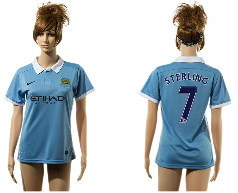 2015-16 Manchester City 7 STERLING Home Women Jersey