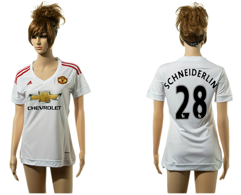 2015-16 Manchester United 28 SCHNEIDERLIN Away Women Jersey