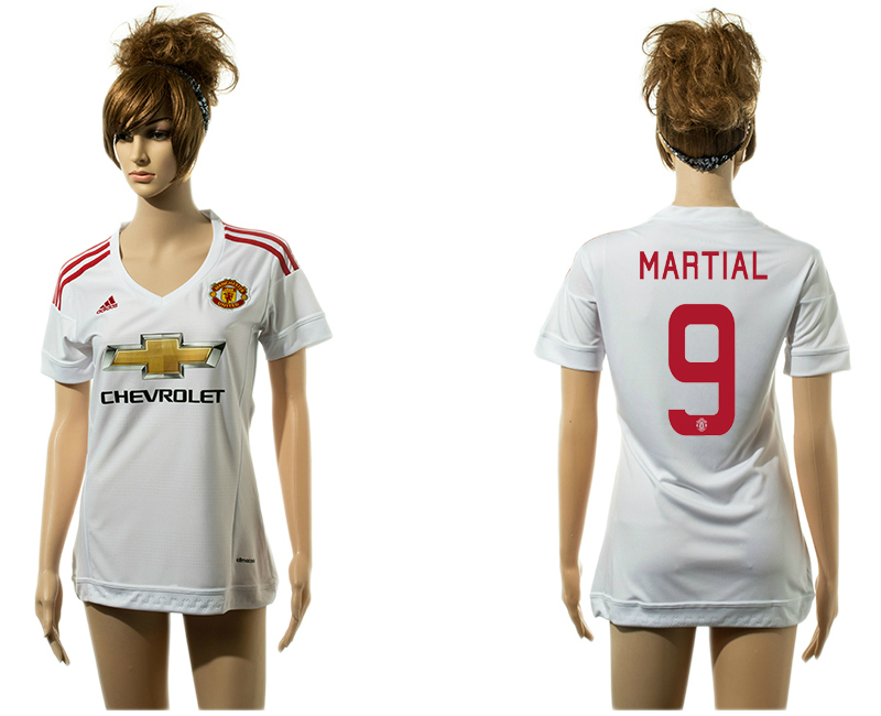 2015-16 Manchester United 9 MARTIAL Away UEFA Champions League Women Jersey