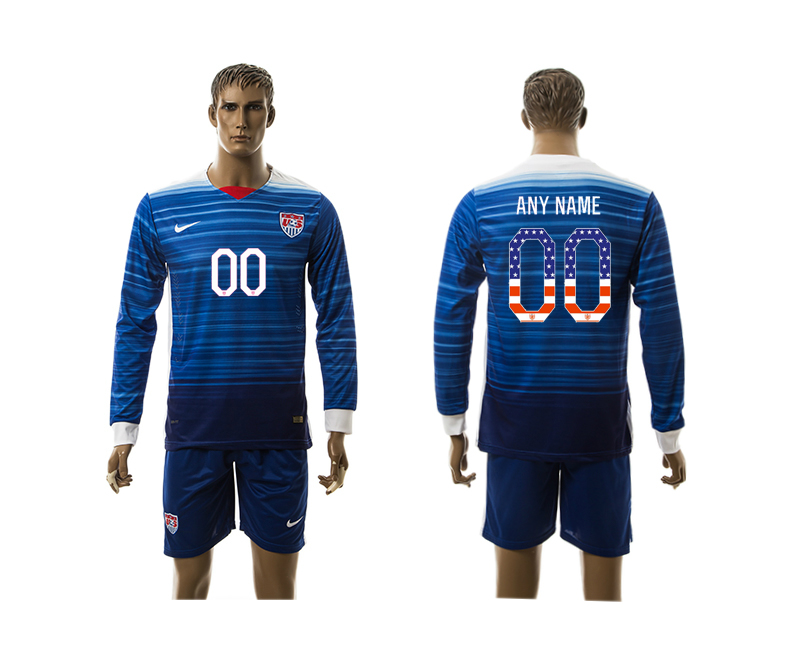 2015-16 USA Away Customized Long Sleeve Jersey