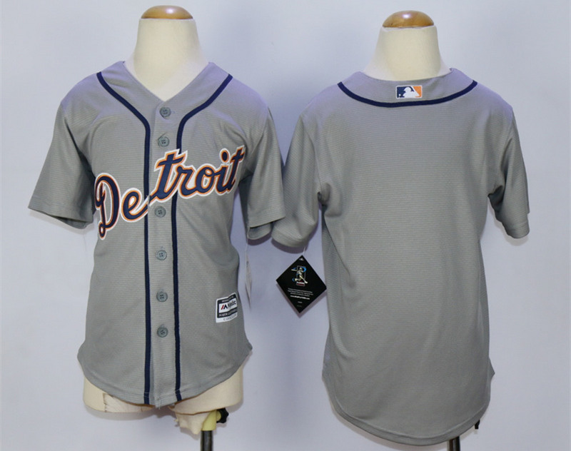 Tigers Blank Grey Youth New Cool Base Jersey - Click Image to Close