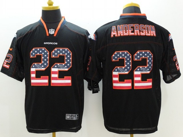 Nike Broncos 22 C.J. Anderson Black USA Flag Elite Jersey