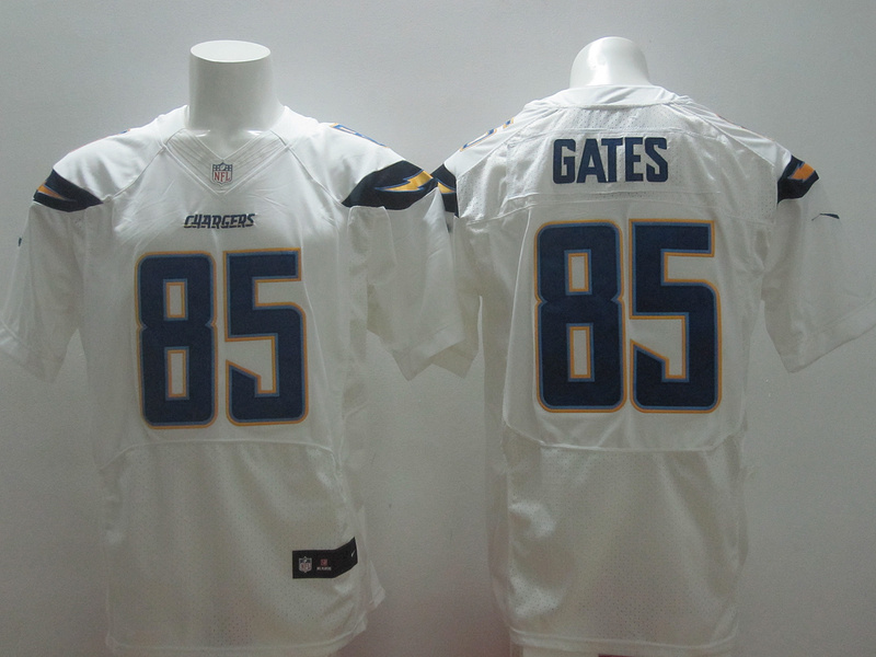 Nike Chargers 85 Antonio Gates White Elite Jersey - Click Image to Close