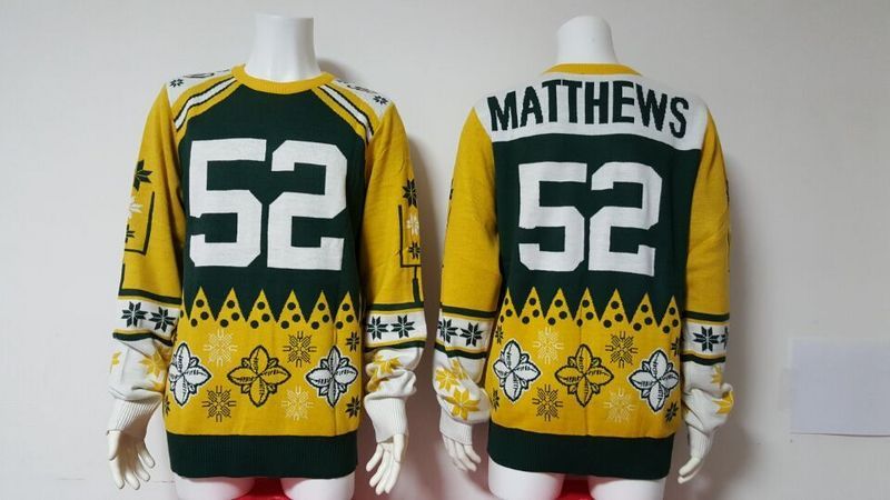 Packers 52 Clay Matthews Green Men's Ugly Sweater