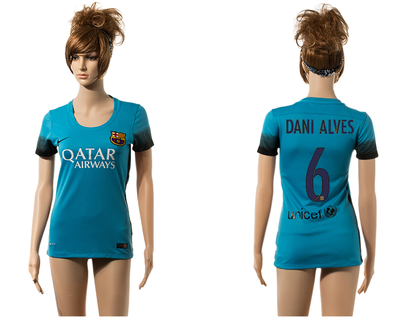 2015-16 Barcelona 6 DANI ALVES Third Away Women Jersey