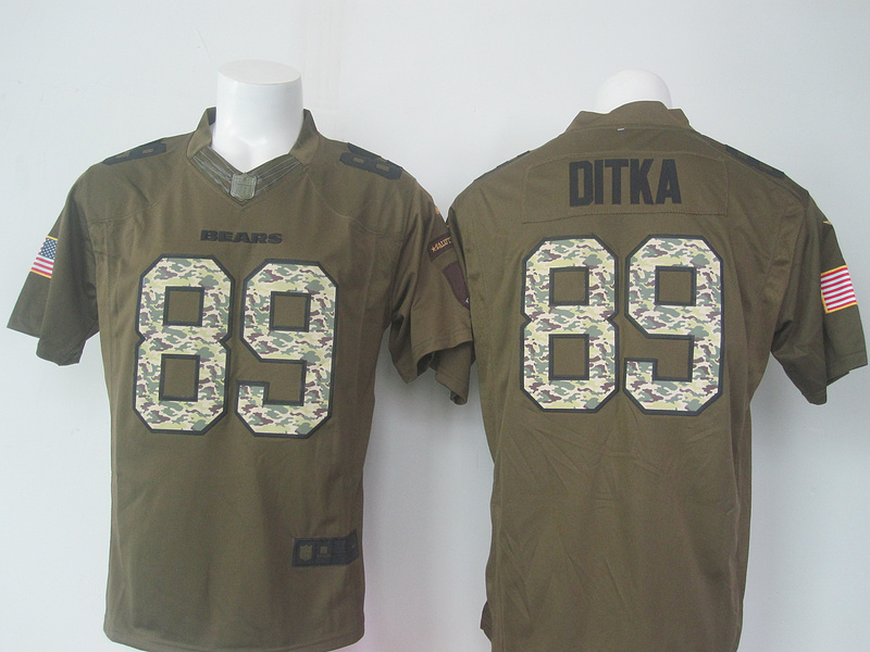 Nike Bears 89 Mike Ditka Green Salute To Service Limited Jersey