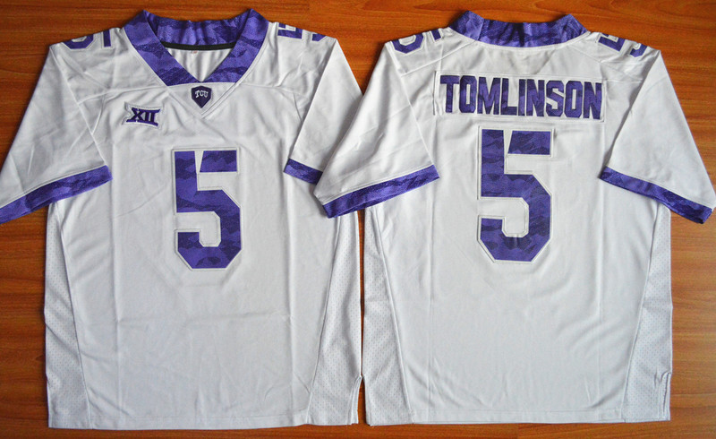 TCU Horned Frogs 5 LaDainian Tomlinson White College Jersey