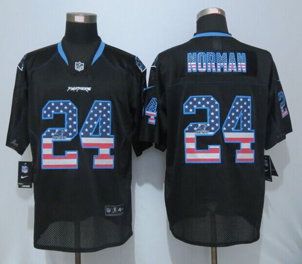 Nike Panthers 24 Josh Norman Black US Flag Elite Jersey