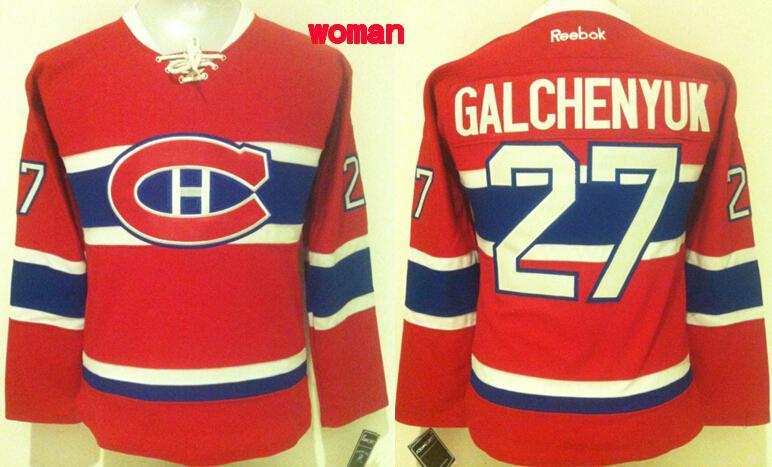 Canadiens 27 Alex Galchenyuk Red Women Jersey - Click Image to Close