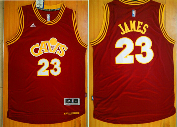 Cavaliers 23 Lebron James Red Throwback Swingman Jersey - Click Image to Close
