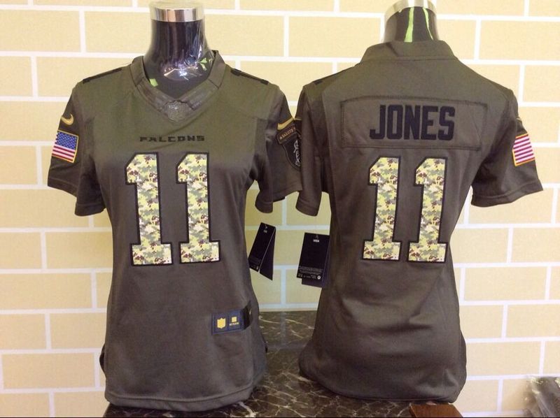 Nike Falcons 11 Julio Jones Green Salute To Service Women Limited Jersey