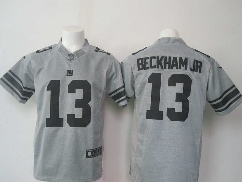 Nike Giants 13 Odell Beckham Jr Grey Gridiron Grey Limited Jersey