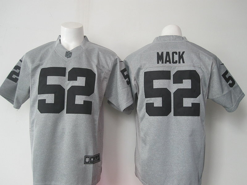 Nike Raiders 52 Khalil Mack Grey Gridiron Grey Limited Jersey