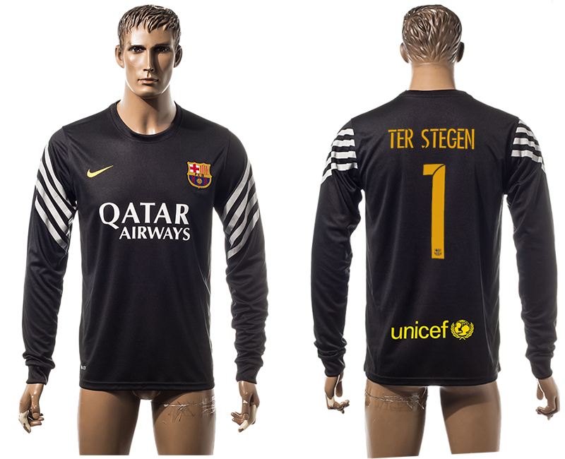 2015-16 Barcelona 1 TER STEGEN Goalkeeper Thailand Jersey
