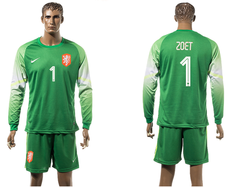 2015-16 Netherlands 1 ZOET Goalkeeper Long Sleeve Jersey