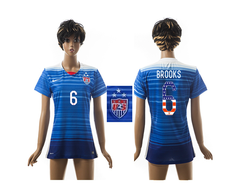 2015-16 USA 6 BROOKS Independence Day Women Away Jersey