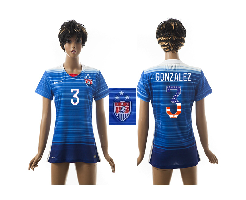 2015-16 USA 3 GONZALEZ Independence Day Women Away Jersey