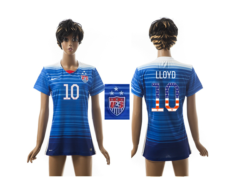 2015-16 USA 10 LLOYD Independence Day Women Away Jersey
