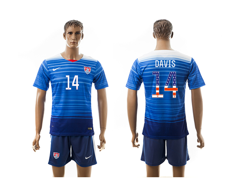 2015-16 USA 14 DAVIS Independence Day Away Jersey